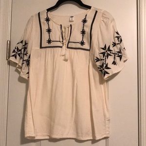 Flounce-Sleeve Blouse